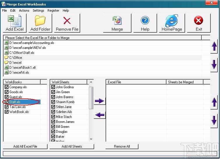 Merge Excel Workbooks下载,Excel合并软件,Excel合并